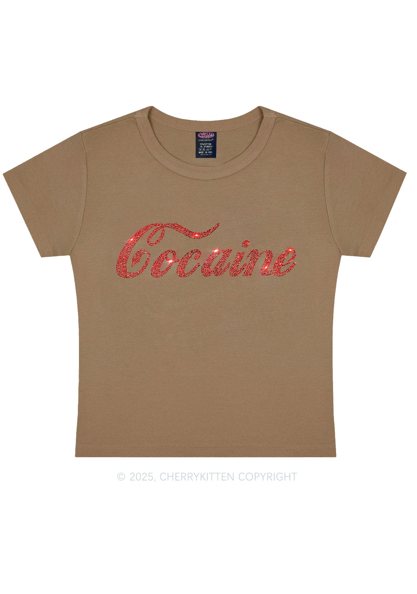 Rhinestone Special Cola Y2K Baby Tee Cherrykitten