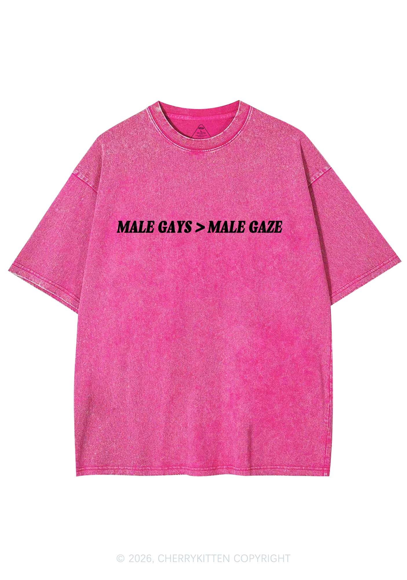 Male Gays Male Gaze Pride Y2K Shirts Washed Tee Cherrykitten