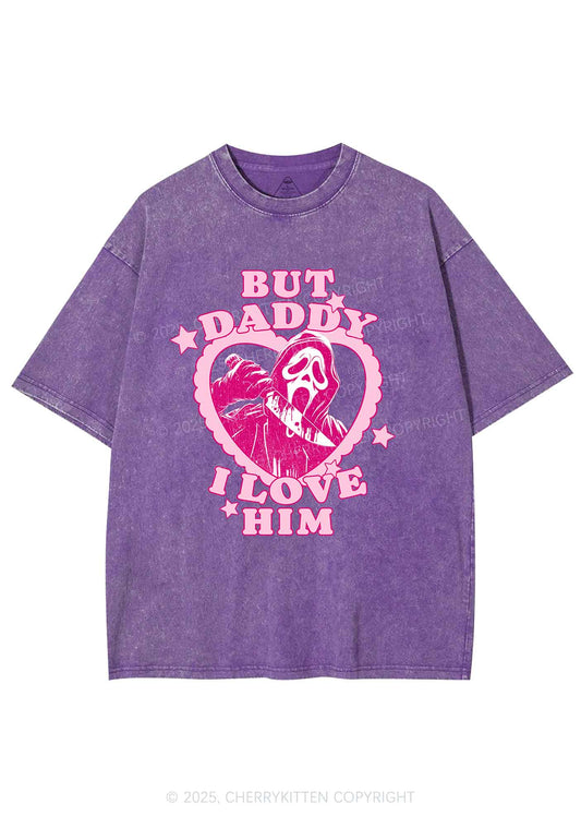 Halloween Daddy Love Horror Y2K Shirts Washed Tee Cherrykitten