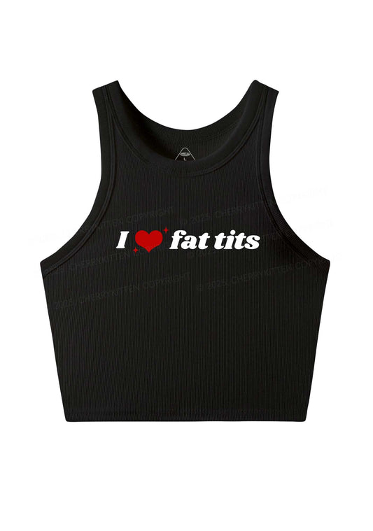 I Love Fat Txts Y2K Crop Tank Top Cherrykitten