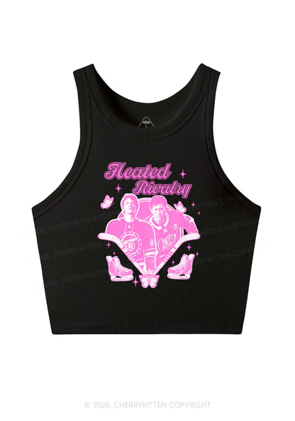 Retro Hockey Elements Y2K Crop Tank Top Cherrykitten