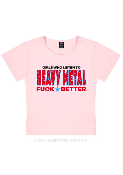 Girls Listen Heavy Metal Y2K Baby Tee Cherrykitten