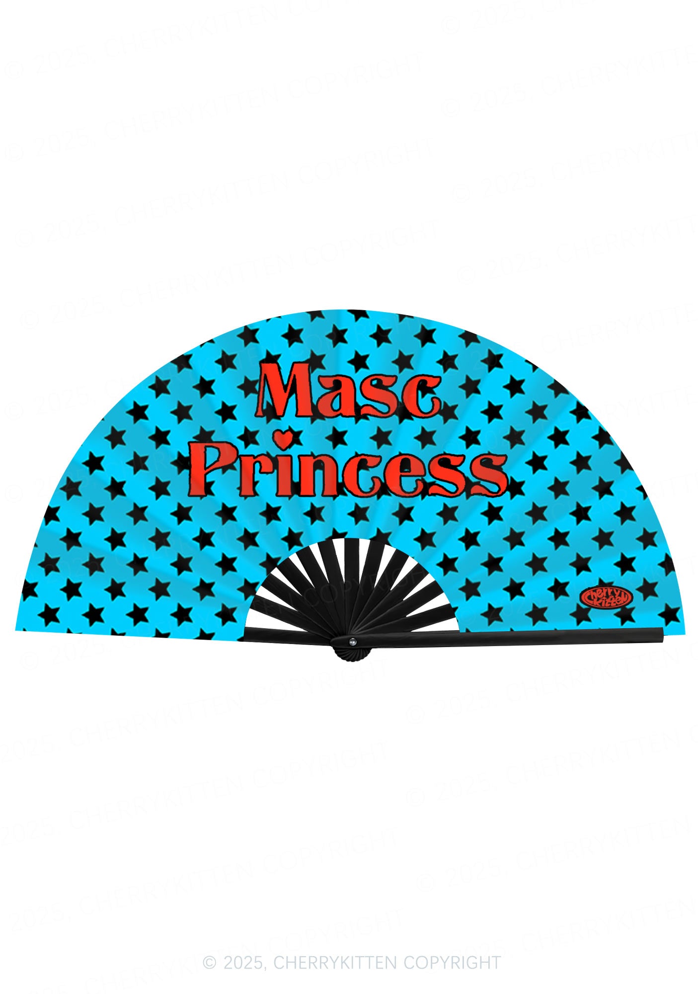 Midwest Princess Rave Fan Cherrykitten Masc Princess Pride Y2K Rave Hand Fan Cherrykitten for Sale