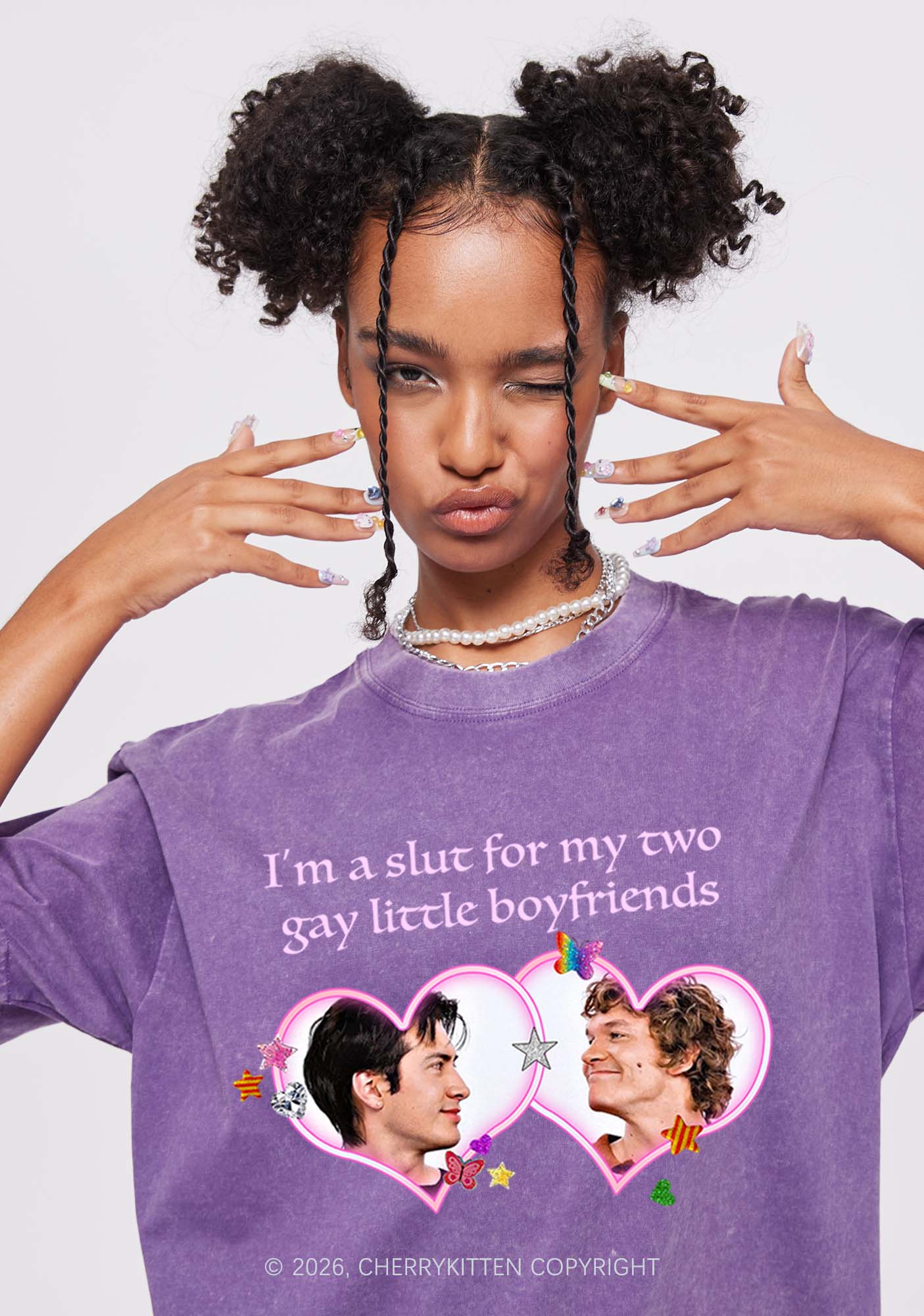 Slxt For My Gay Boyfriends HR Y2K Shirts Washed Tee Cherrykitten