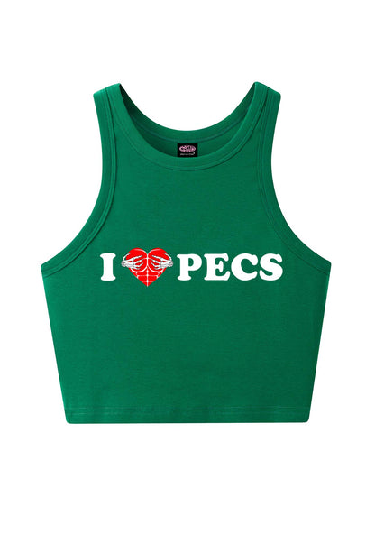 I Love Pecs Y2K Crop Tank Top Cherrykitten