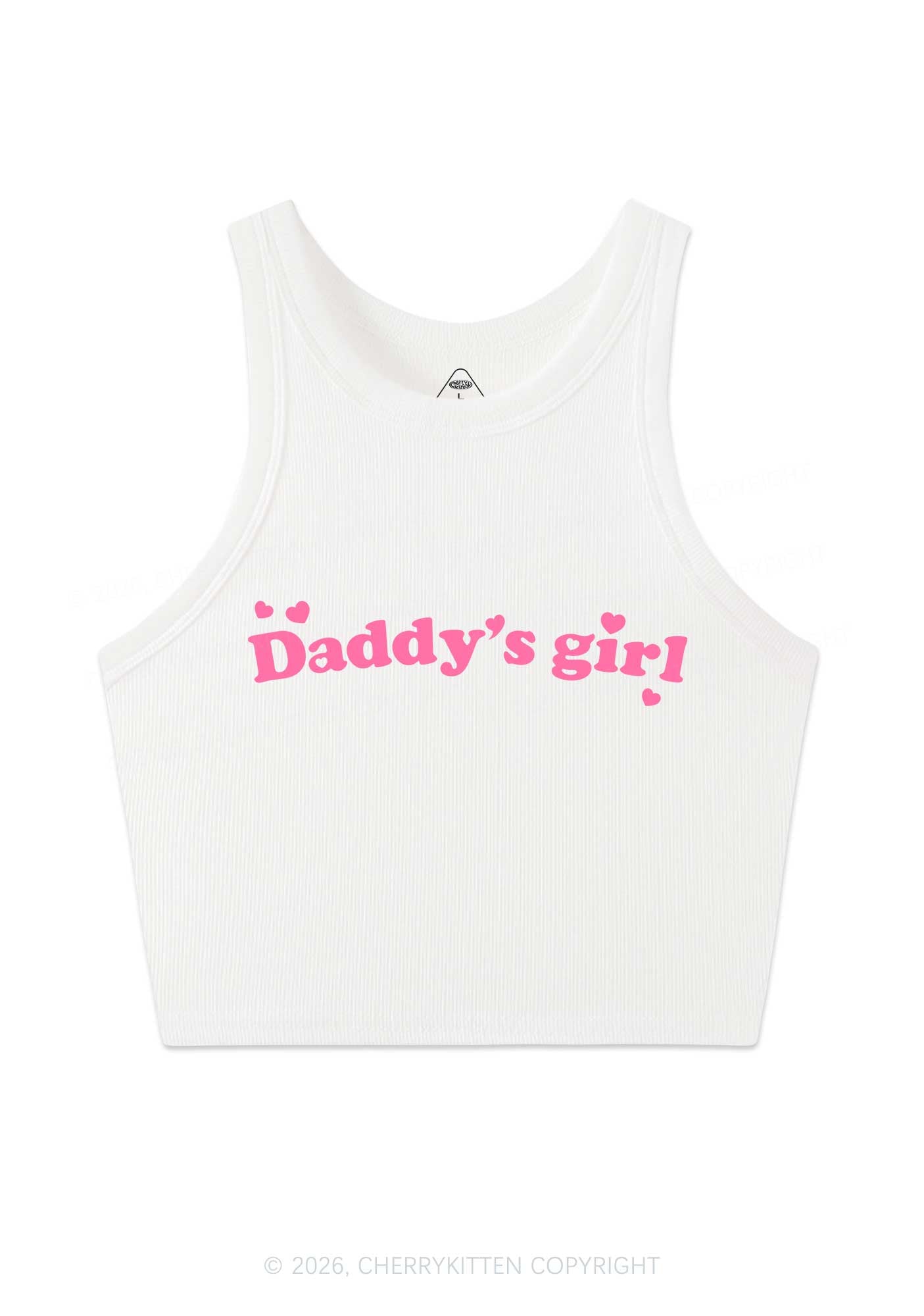 Daddys Girl Valentine's Day Y2K Crop Tank Top Cherrykitten