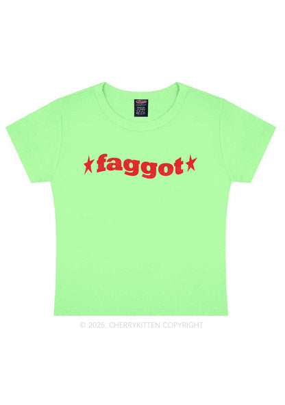 Red Faggot Pride Y2K Baby Tee Cherrykitten