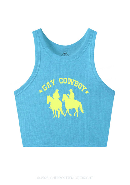 Gay Cowboy Pride Y2K Crop Tank Top Cherrykitten