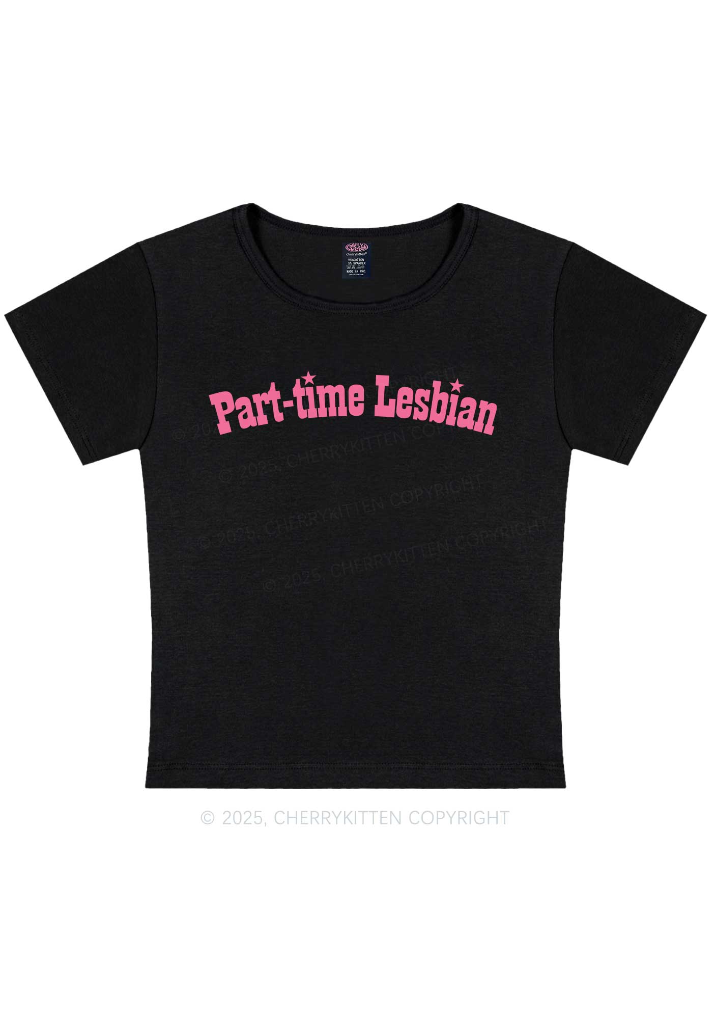 Part Time Lesbian Pride Y2K Baby Tee Cherrykitten