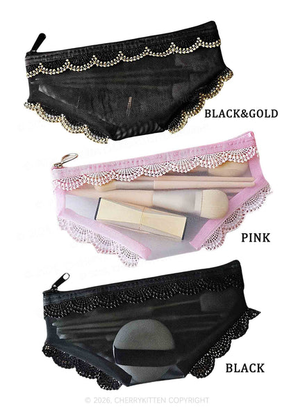 Plain Y2K Briefs Shape Cosmetic Pouch Cherrykitten