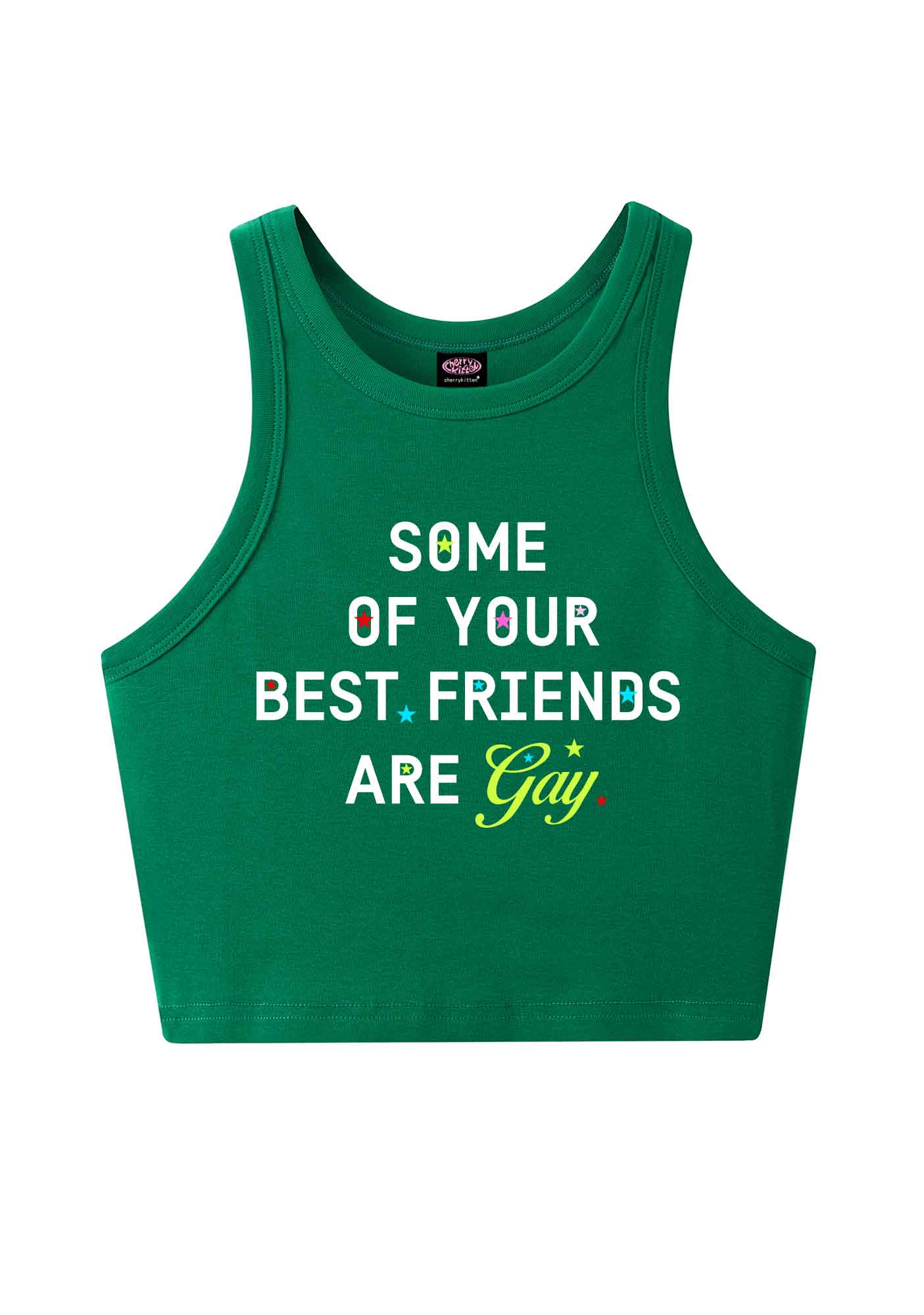 Your Best Friends Are Gay Pride Y2K Crop Tank Top Cherrykitten