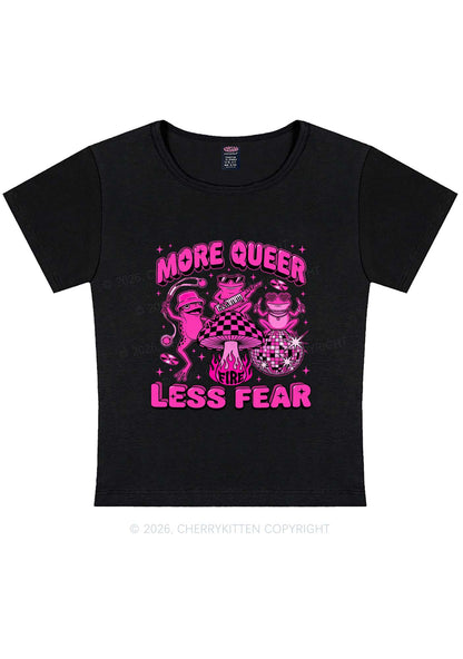 More Queer Less Fear Pride Y2K Baby Tee Cherrykitten