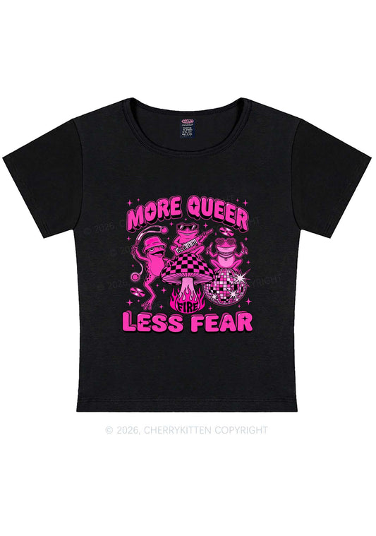 More Queer Less Fear Pride Y2K Baby Tee Cherrykitten