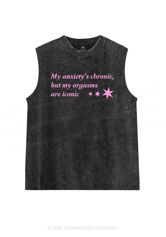 Anxiety Chronic Y2K Washed Muscle Tank Cherrykitten