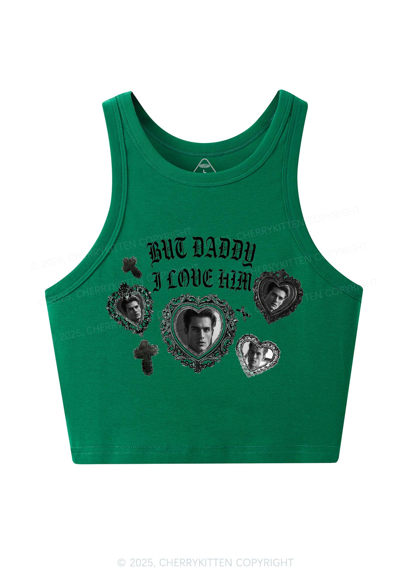 Gothic But Daddy I Love Him Y2K Crop Tank Top Cherrykitten