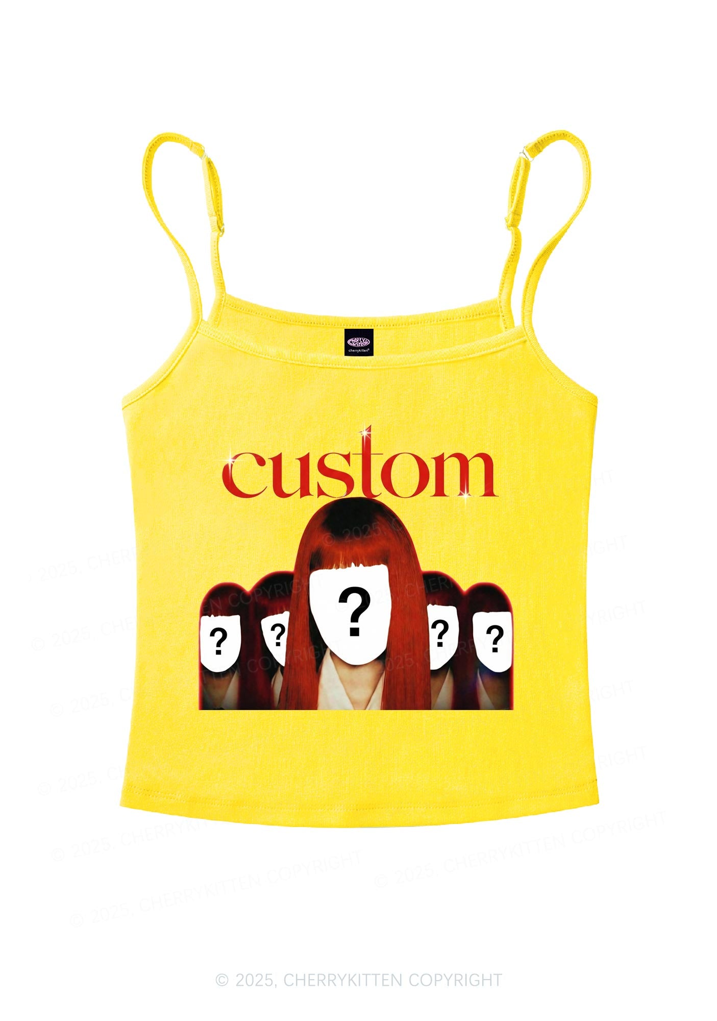 Custom Five Portraits Y2K Spaghetti Strap Cami Cherrykitten