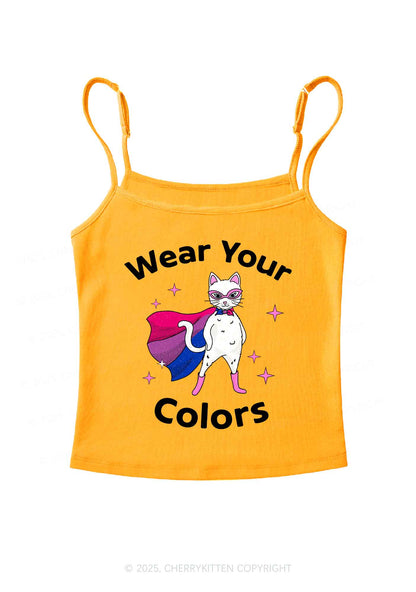 Bisexual Flag Cat Pride Y2K Spaghetti Strap Cami Cherrykitten