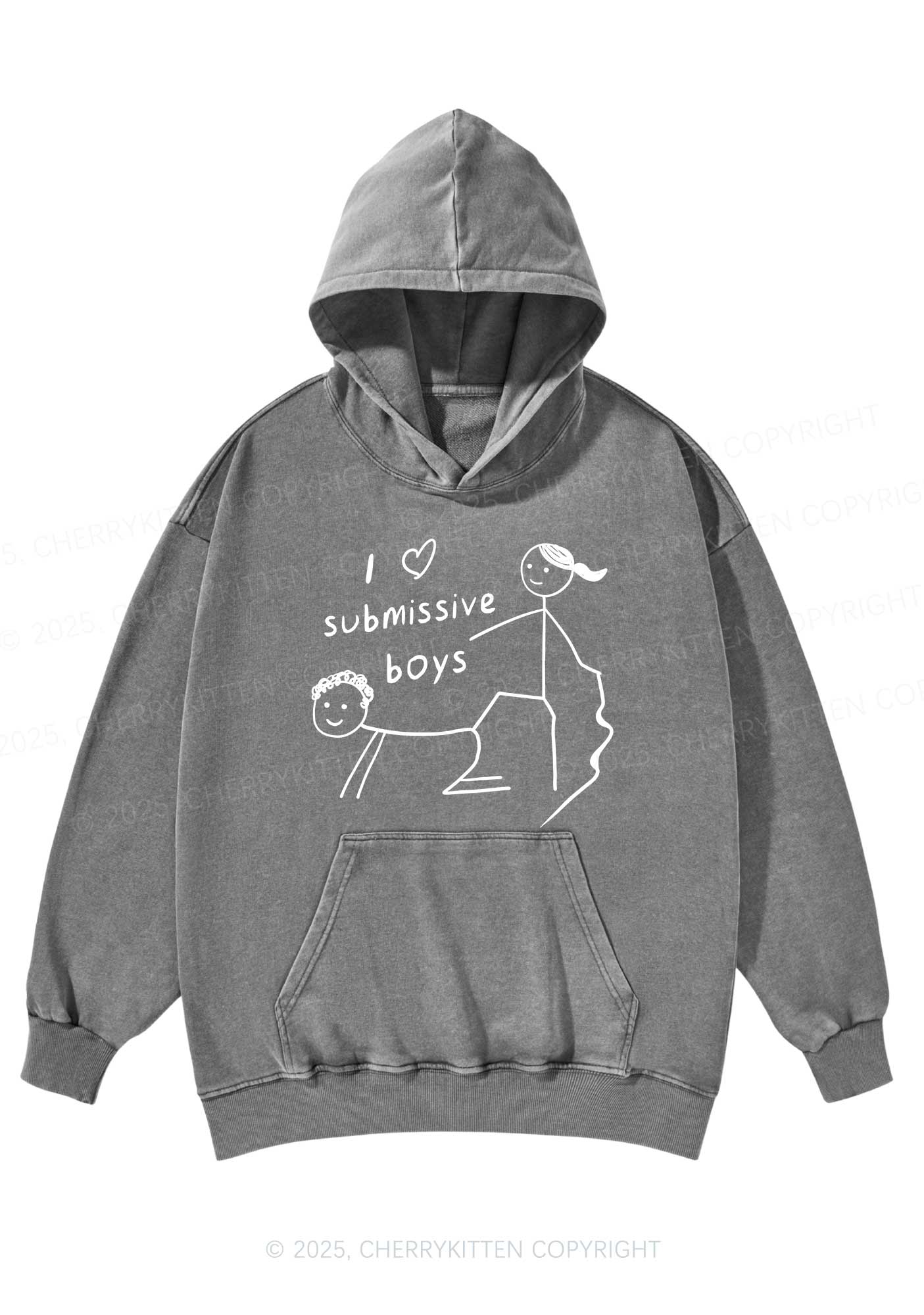 Boys Make Gr8 Pets Y2K Washed Hoodie Cherrykitten