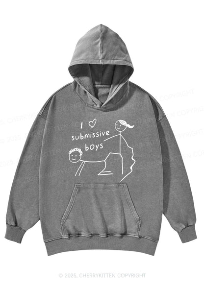 Boys Make Gr8 Pets Y2K Washed Hoodie Cherrykitten