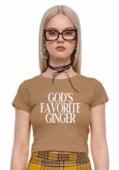 Gods Favorite Ginger Y2K Baby Tee Cherrykitten
