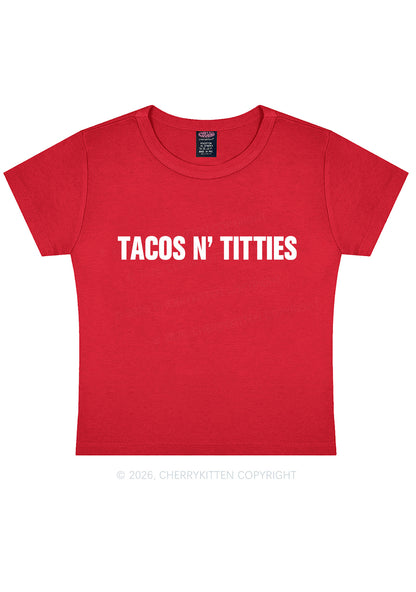 Tacos And Txtties Y2K Baby Tee Cherrykitten