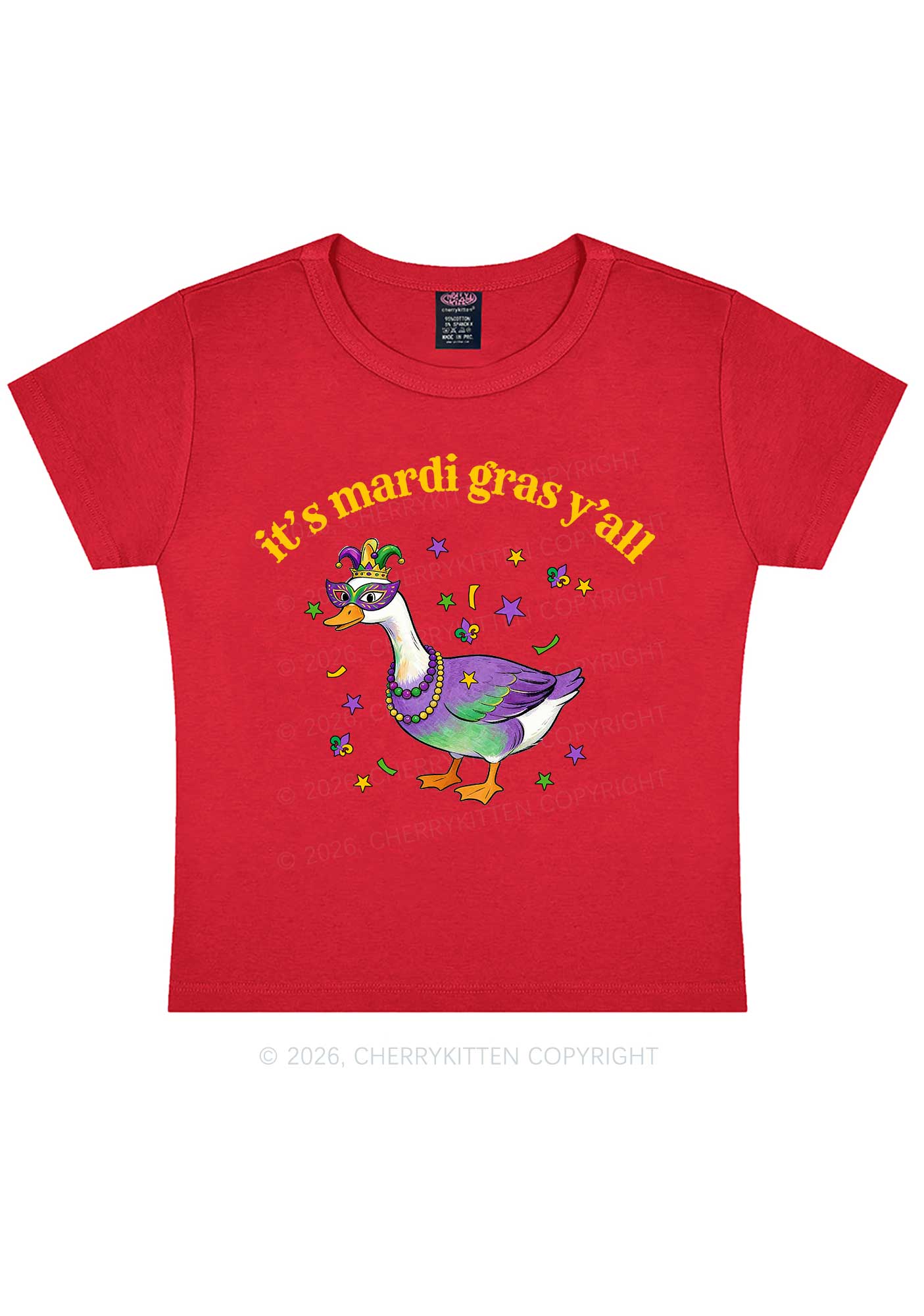 Its Mardi Gras Yall Y2K Baby Tee Cherrykitten