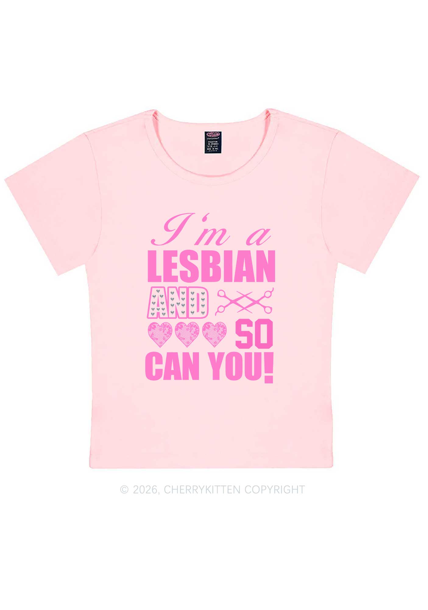 Im A Lesbian And So Can You Pride Y2K Baby Tee Cherrykitten