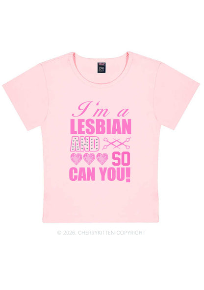 Im A Lesbian And So Can You Pride Y2K Baby Tee Cherrykitten