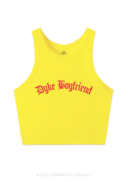 Dyke Boyfriend Pride Y2K Crop Tank Top Cherrykitten
