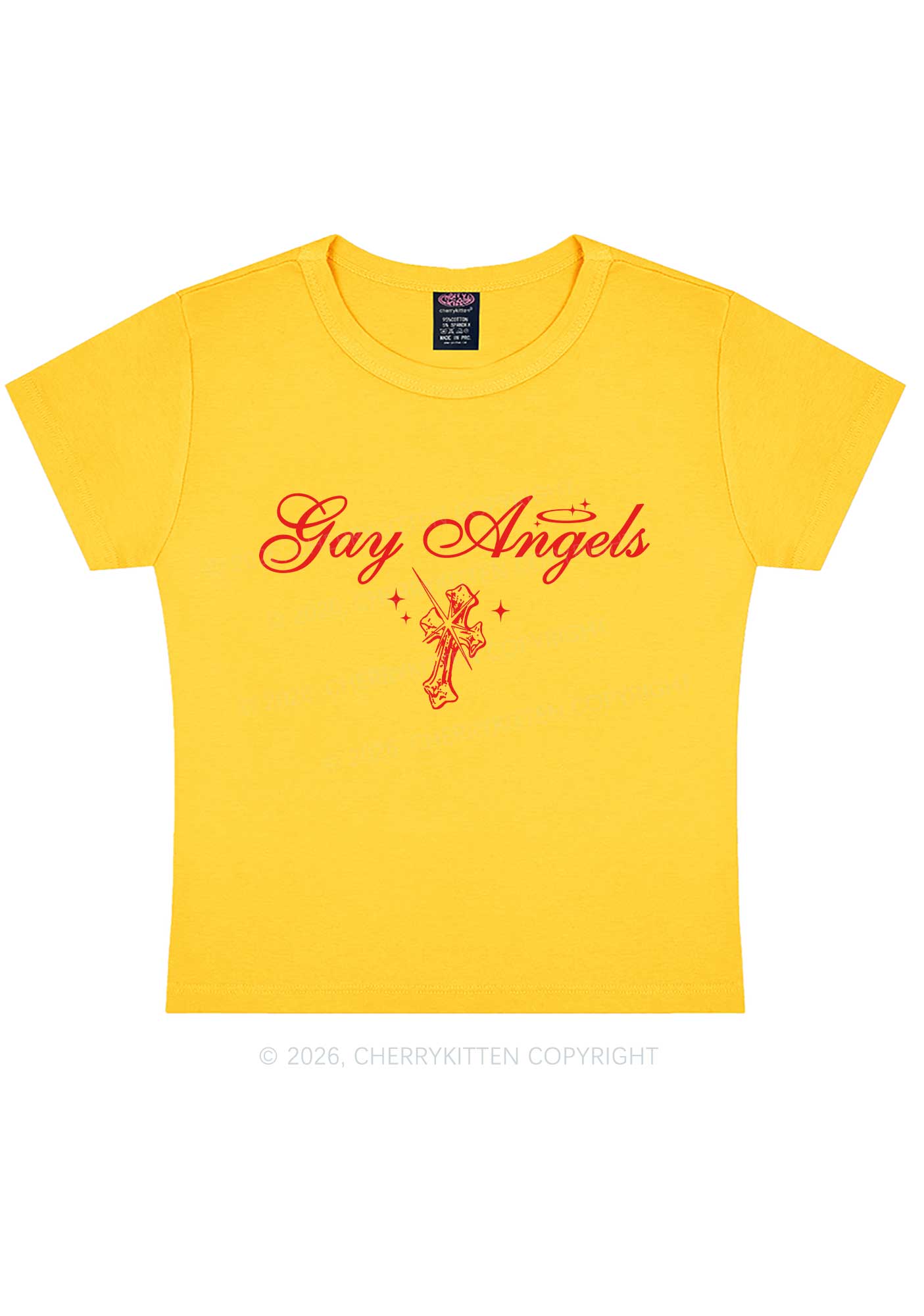 Gay Angels Pride Y2K Baby Tee Cherrykitten