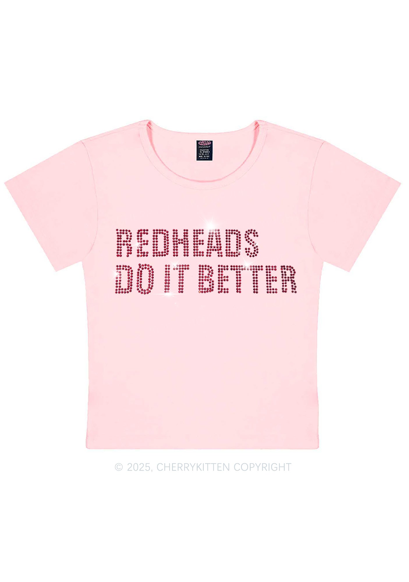 Rhinestone Redheads Do It Better Y2K Baby Tee Cherrykitten