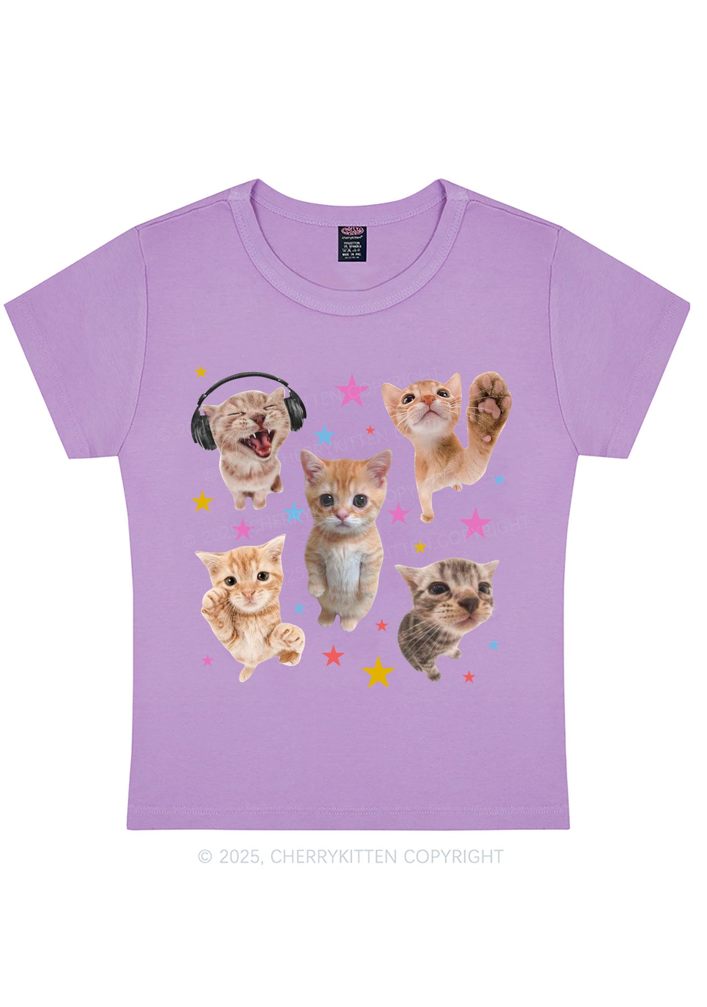 Adorable Cats Y2K Baby Tee Cherrykitten