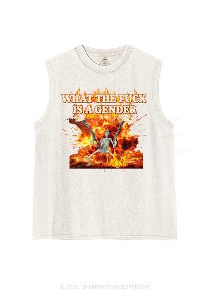 Skeleton Gender Y2K Washed Muscle Tank Cherrykitten