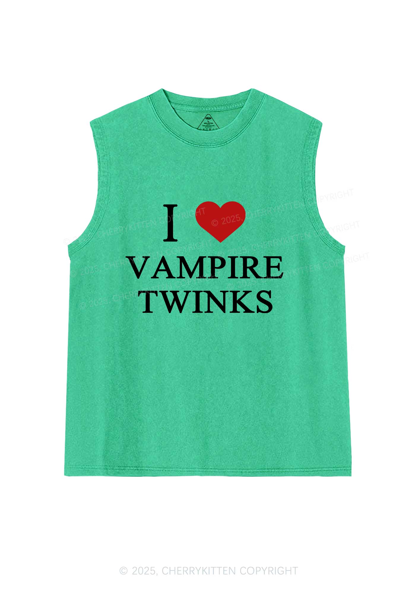 I Love Vampire Twinks Y2K Washed Muscle Tank Cherrykitten