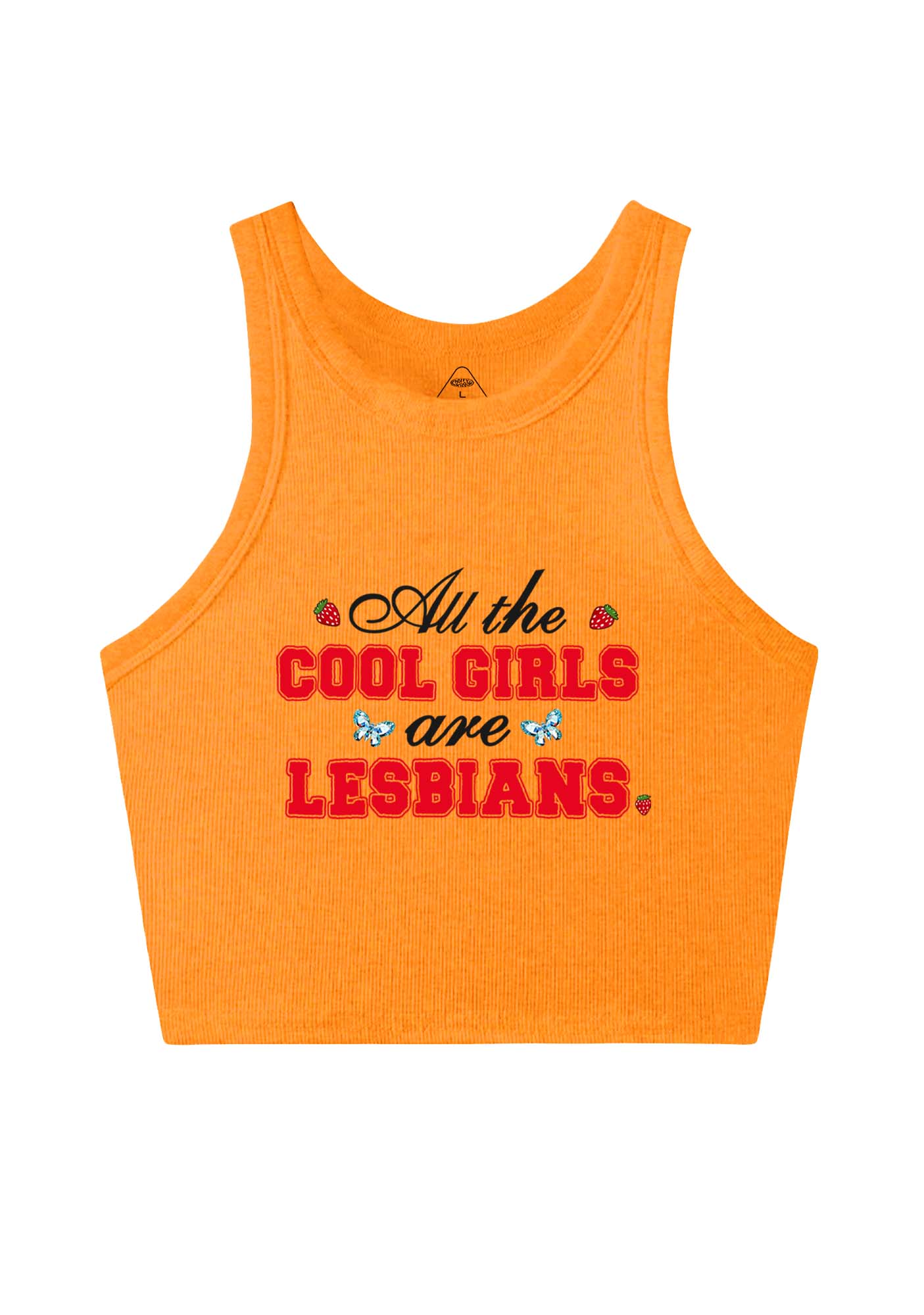 Cool Girls Are Lesbians Pride Y2K Crop Tank Top Cherrykitten