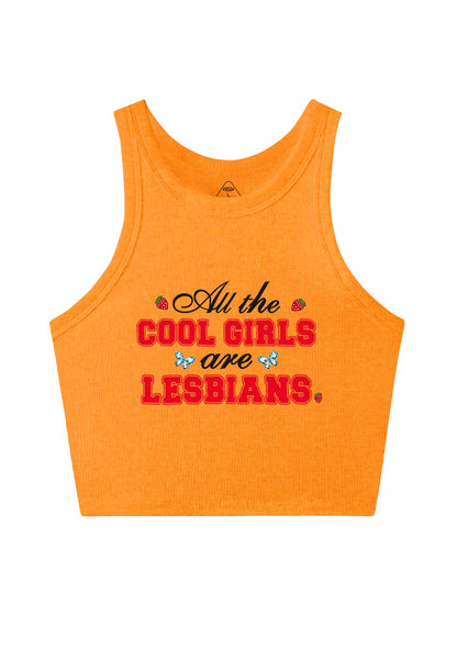 Cool Girls Are Lesbians Pride Y2K Crop Tank Top Cherrykitten
