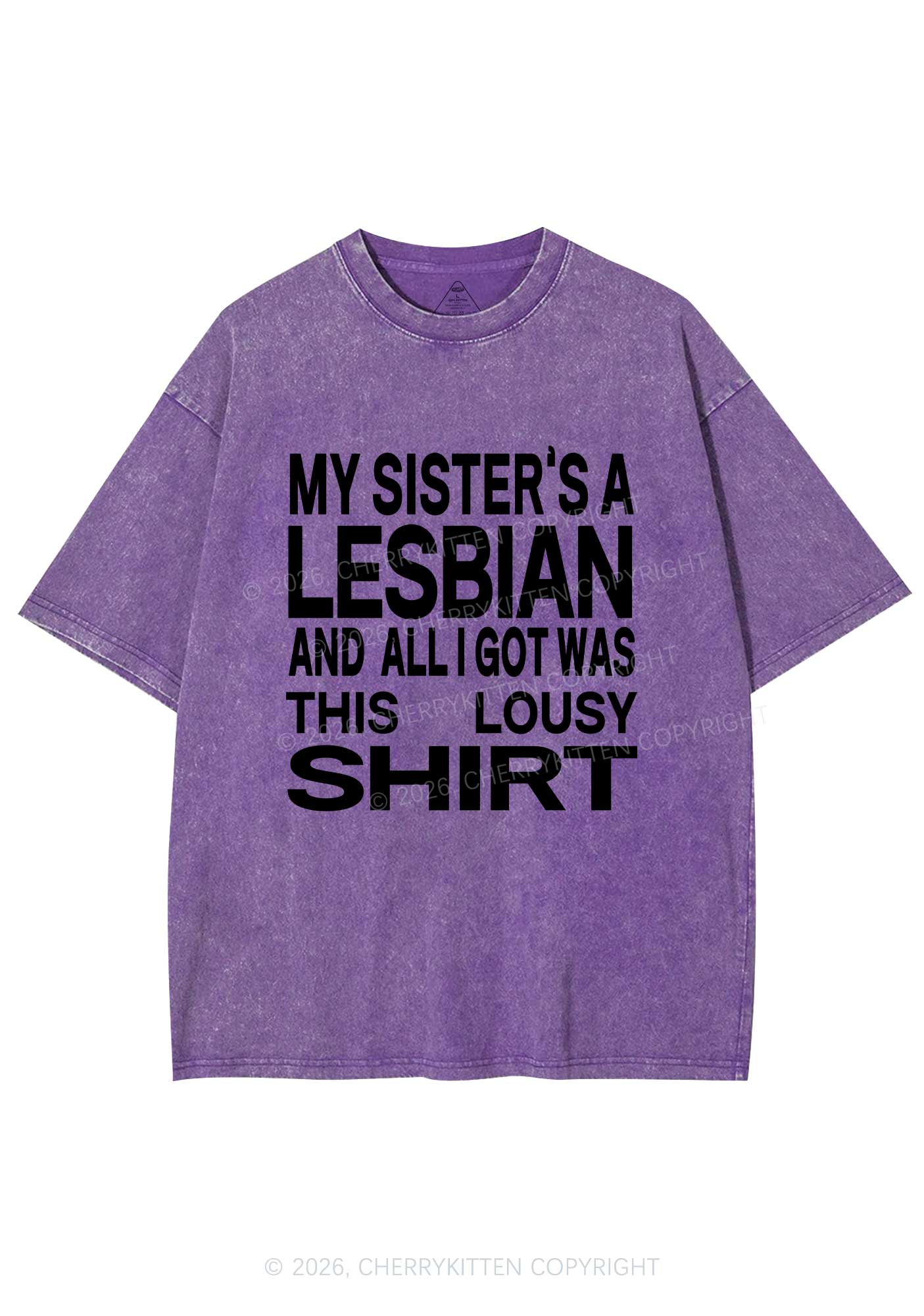 My Sisters A Lesbian Pride Y2K Shirts Washed Tee Cherrykitten