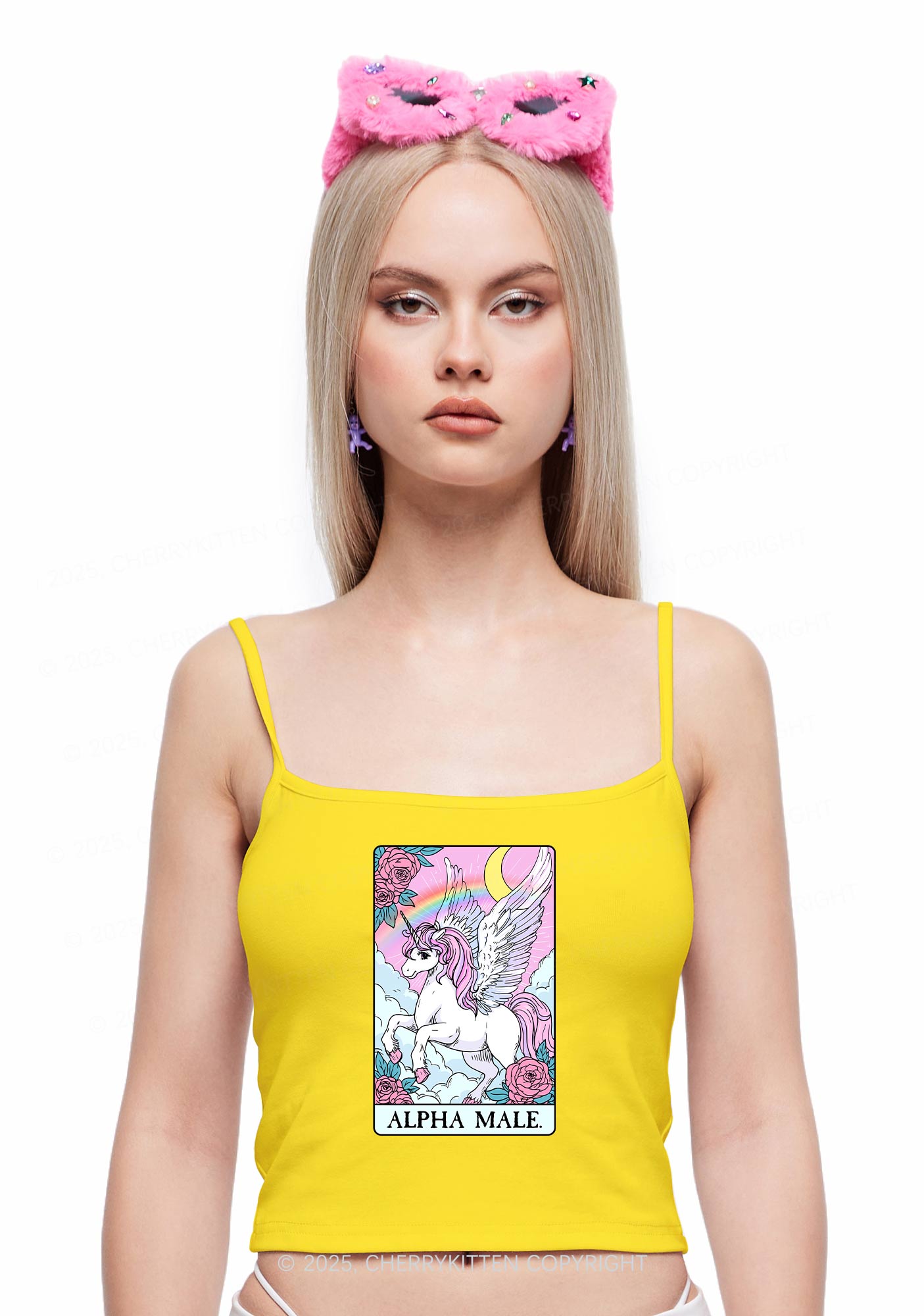 Rose Unicorn Alpha Male Y2K Spaghetti Strap Cami Cherrykitten