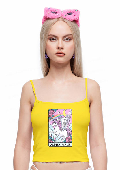 Rose Unicorn Alpha Male Y2K Spaghetti Strap Cami Cherrykitten