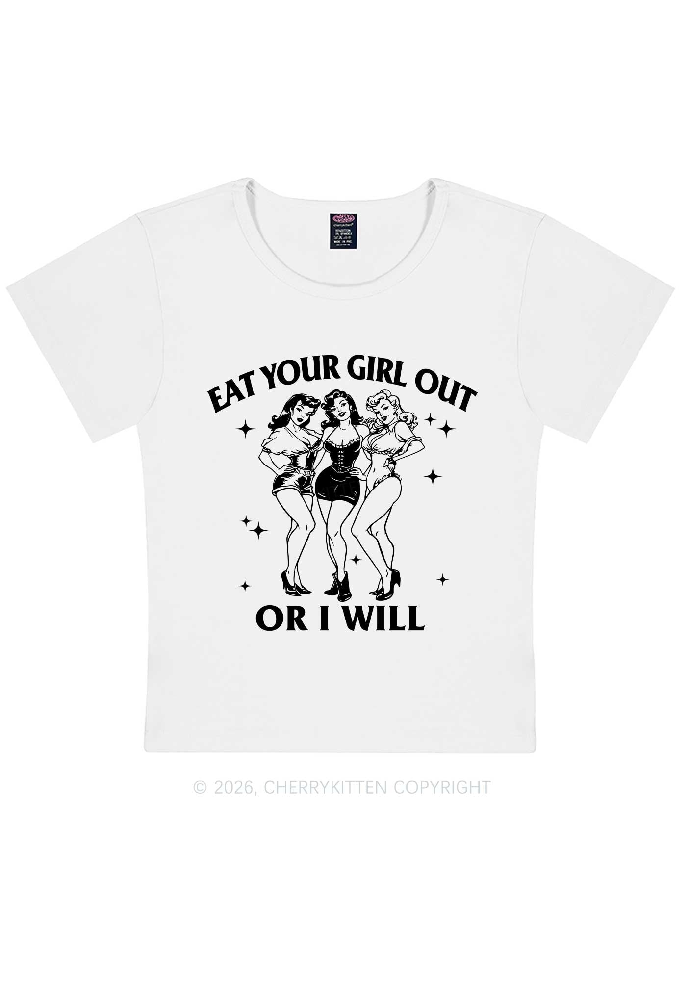 Eat Your Cowgirls Out Pride Y2K Baby Tee Cherrykitten