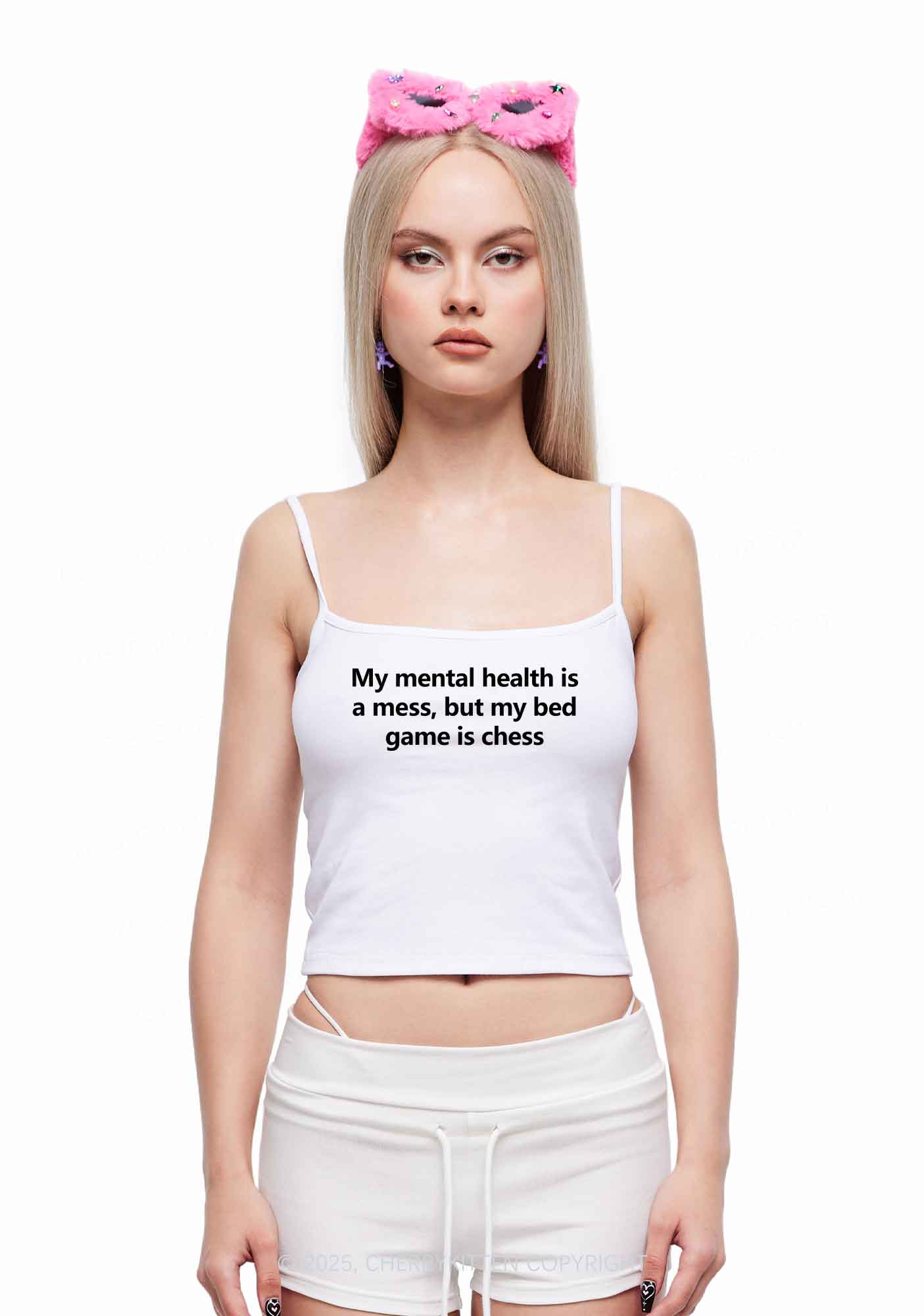 My Mental Health Is Mess Y2K Spaghetti Strap Cami Cherrykitten