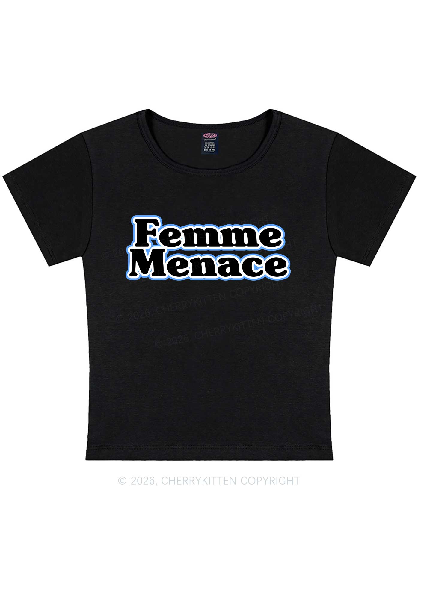 Femme Menace Pride Y2K Baby Tee Cherrykitten