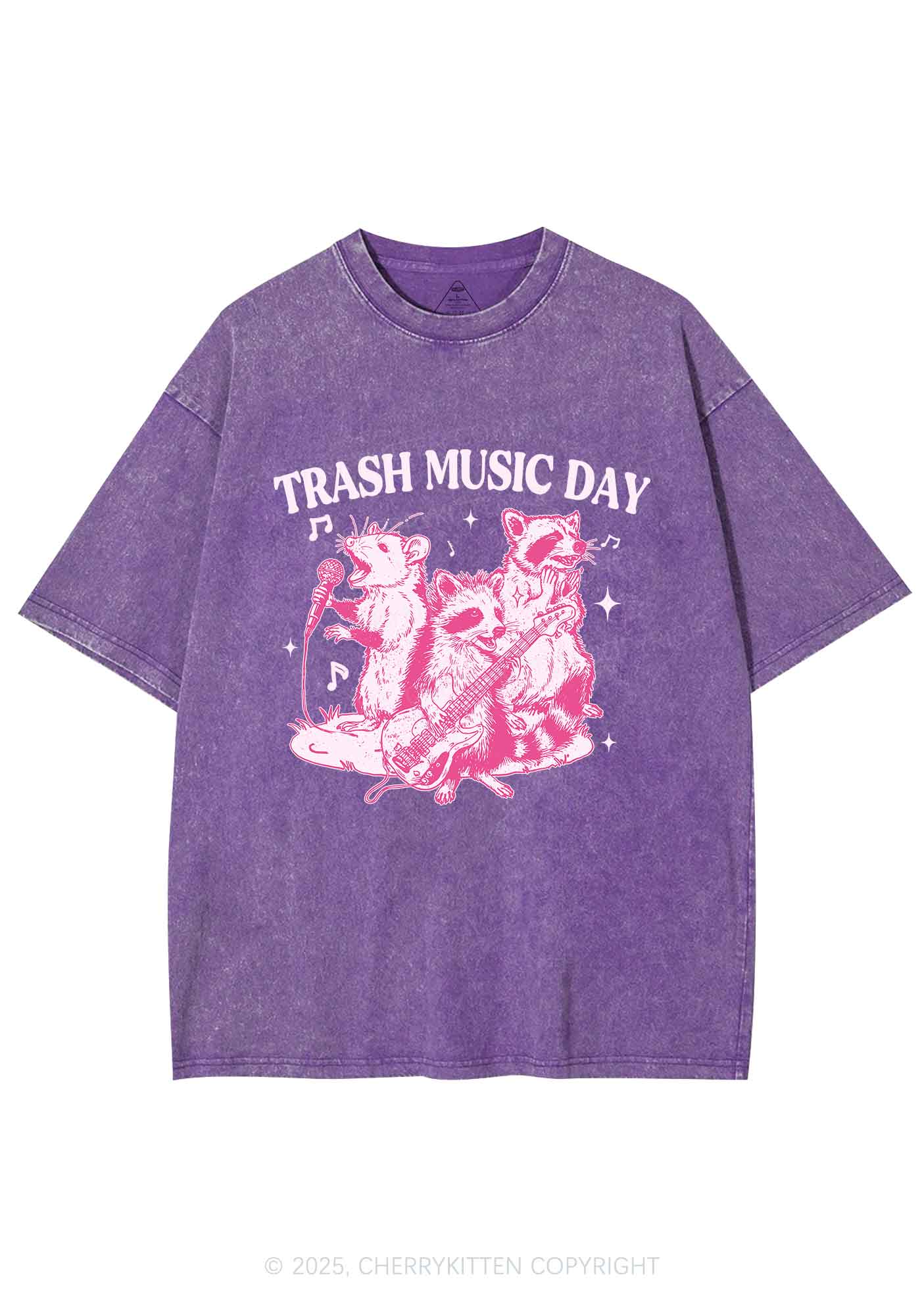 Trash Music Day Y2K Shirts Washed Tee Cherrykitten