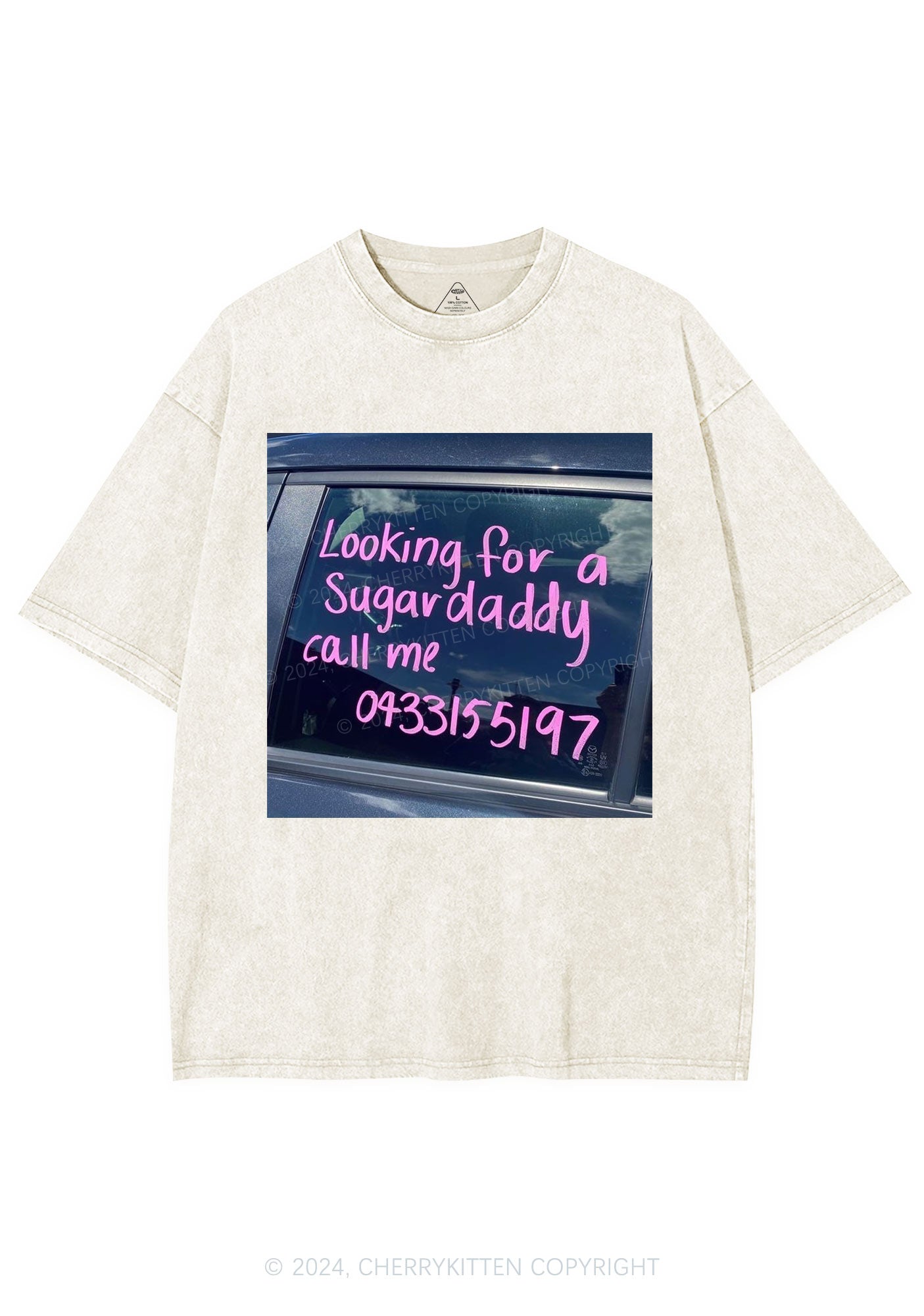 Sugar Daddy Y2K Washed Tee Cherrykitten