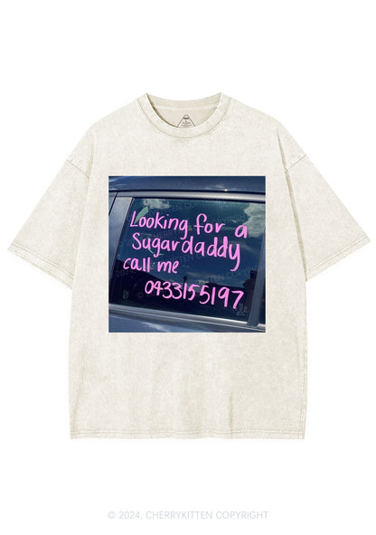 Sugar Daddy Y2K Washed Tee Cherrykitten
