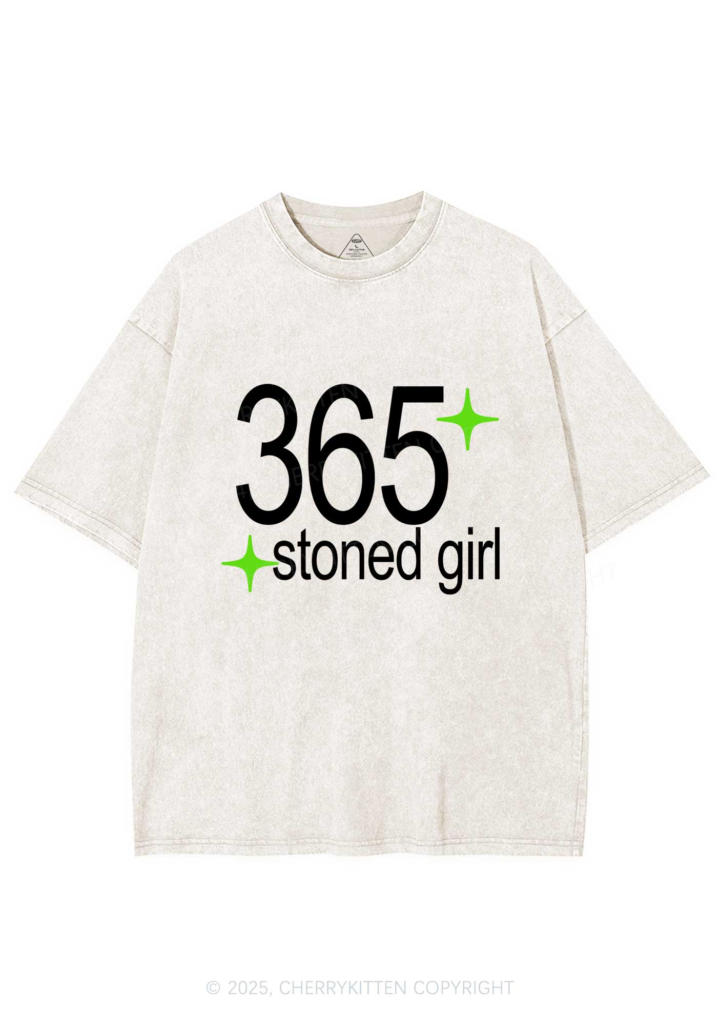 Stoned Girl Y2K Shirts Washed Tee Cherrykitten