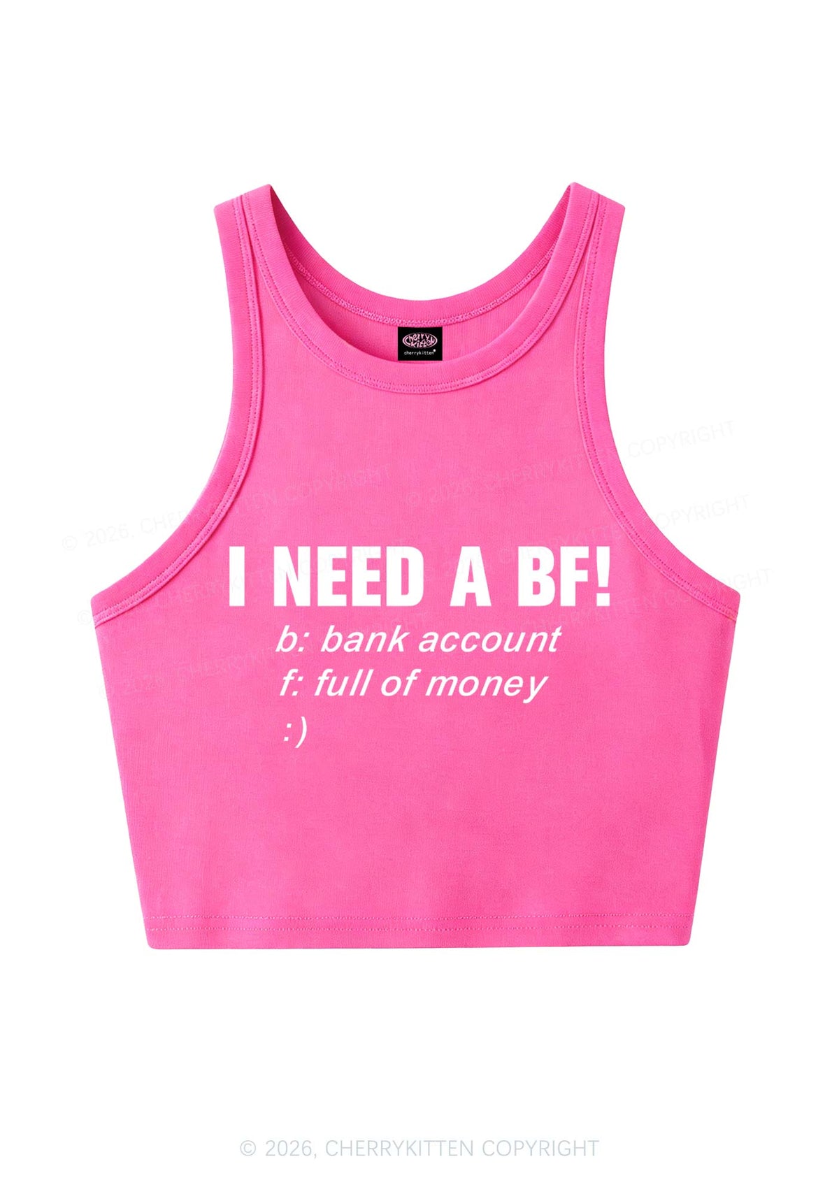 I Need A BF Y2K Crop Tank Top Cherrykitten