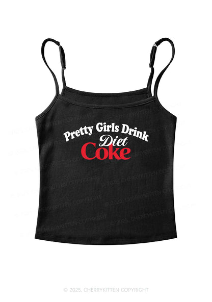 Pretty Girls Drink Diet Coke Y2K Spaghetti Strap Cami Cherrykitten