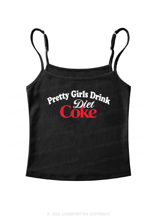 Pretty Girls Drink Diet Coke Y2K Spaghetti Strap Cami Cherrykitten