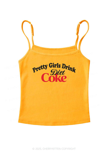 Pretty Girls Drink Diet Coke Y2K Spaghetti Strap Cami Cherrykitten